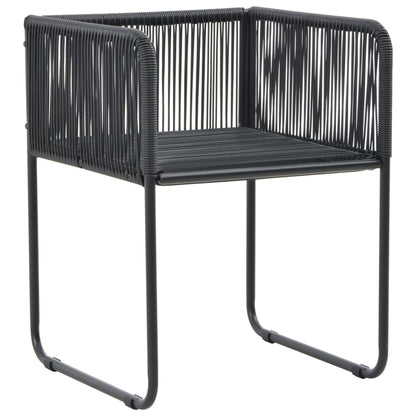 Gartenstühle 4 Stk. mit Kissen Poly Rattan Schwarz
