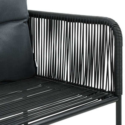 Gartenstühle 4 Stk. mit Kissen Poly Rattan Schwarz