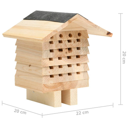 Bienenhotel Tanne Massivholz 22x20x20 cm