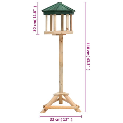 Vogelfutterhaus mit Ständer Tanne Massivholz 33x110 cm