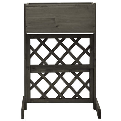 Garten-Spalier mit Blumenkasten Grau 45x30x74 cm Tannenholz