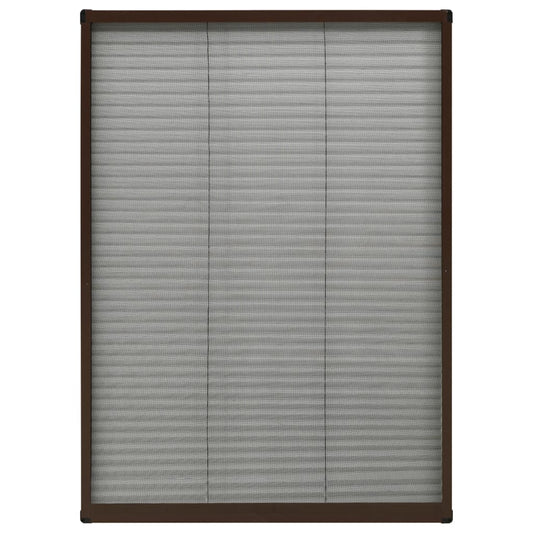 Insektenschutz-Plissee für Fenster Aluminium Braun 80x120 cm