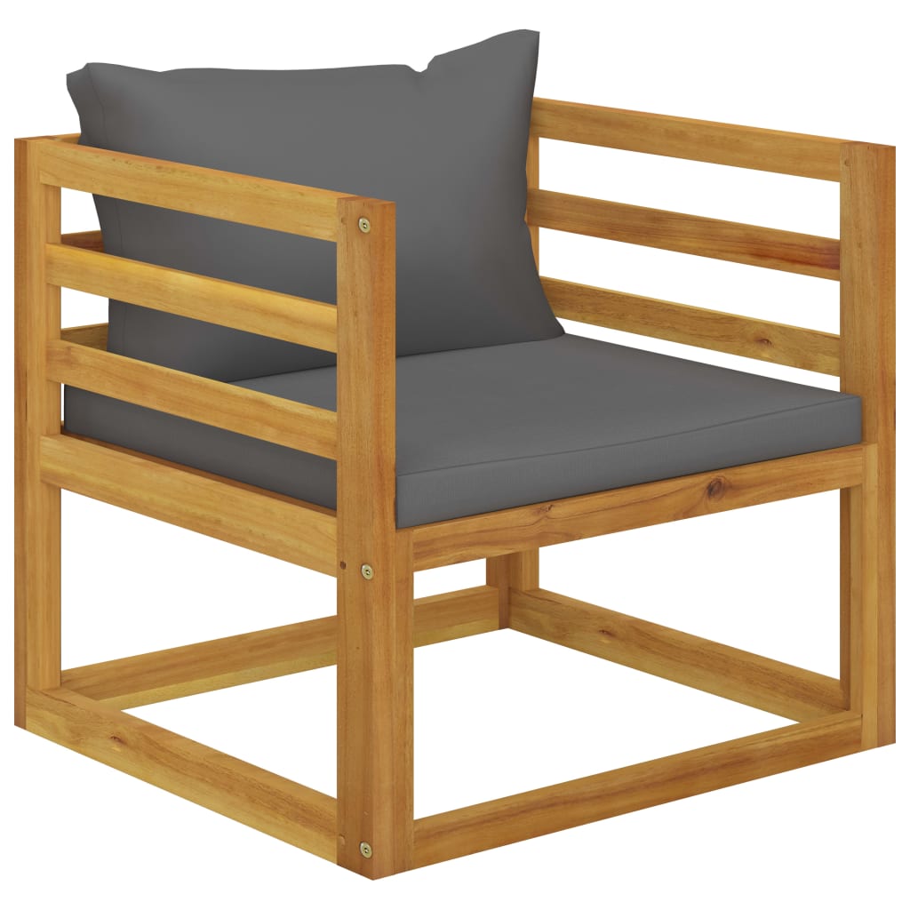 8-tlg. Garten-Lounge-Set mit Auflagen Massivholz Akazie