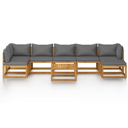 8-tlg. Garten-Lounge-Set mit Auflagen Massivholz Akazie