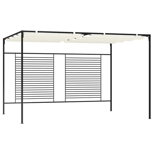 Pavillon mit Ausziehbarem Dach 3x4x2,3 m Cremeweiß 180 g/m²