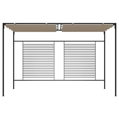 Pavillon mit Ausziehbarem Dach 3x4x2,3 m Taupe 180 g/m²