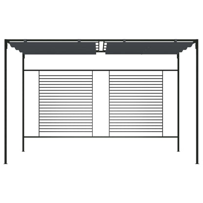 Pavillon mit Ausziehbarem Dach 4x3x2,3 m Anthrazit 180 g/m²