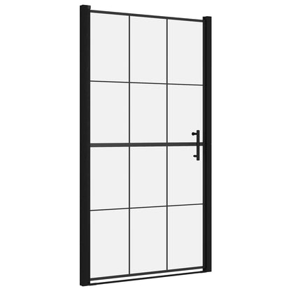 Brusedør hærdet glas 100 x 178 cm sort