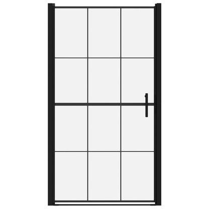 Brusedør hærdet glas 100 x 178 cm sort