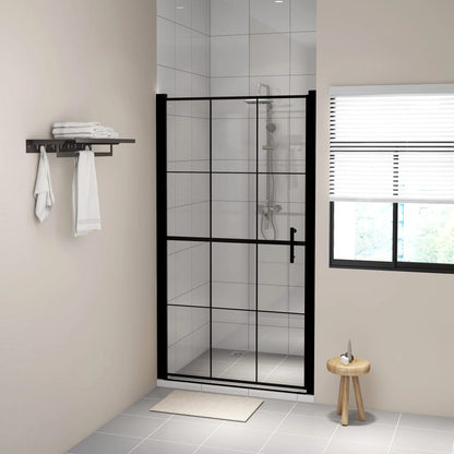 Brusedør hærdet glas 100 x 178 cm sort