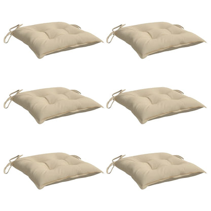 Stuhlkissen 6 Stk. Beige 40x40x7 cm Oxford-Gewebe