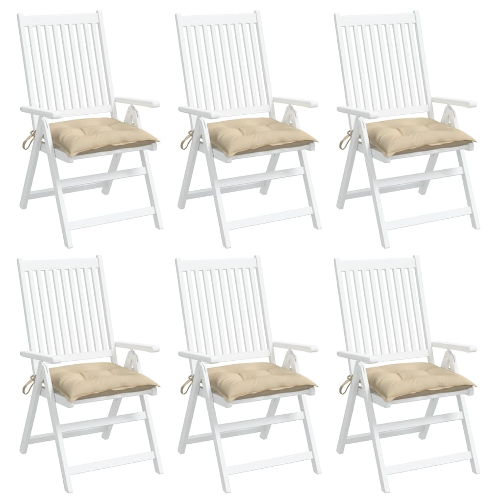 Stuhlkissen 6 Stk. Beige 40x40x7 cm Oxford-Gewebe