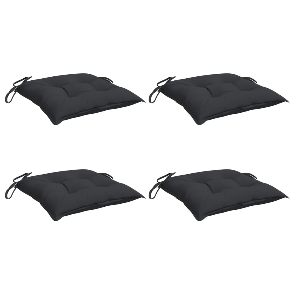 Stuhlkissen 4 Stk. Schwarz 40x40x7 cm Oxford-Gewebe