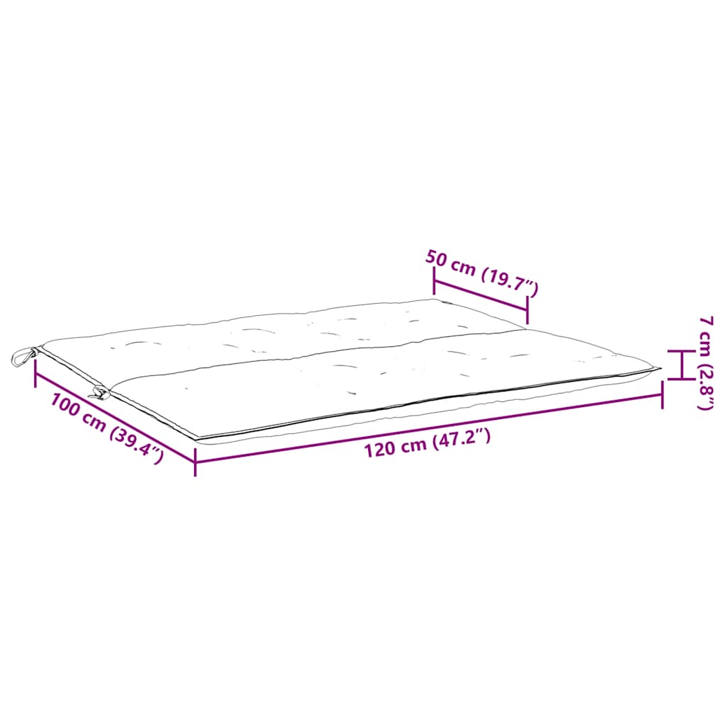 Gartenbank-Auflage Anthrazit 120x(50+50)x7 cm Oxford-Gewebe