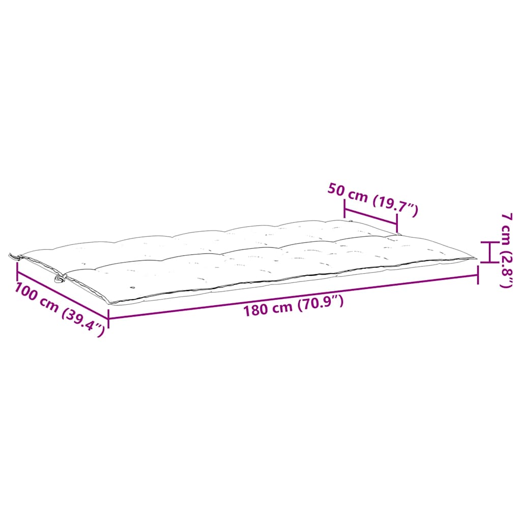 Gartenbank-Auflage Beige 180x(50+50)x7 cm Oxford-Gewebe