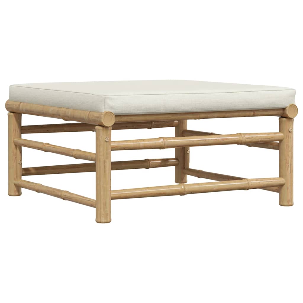 3-tlg. Garten-Lounge-Set mit Kissen Bambus