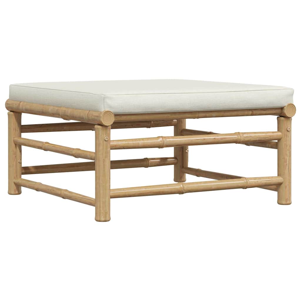 3-tlg. Garten-Lounge-Set mit Kissen Bambus