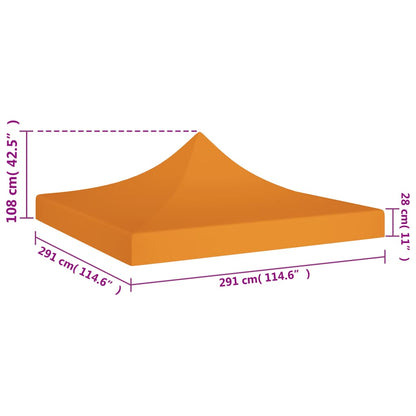 Partyzelt-Dach 3x3 m Orange 270 g/m²