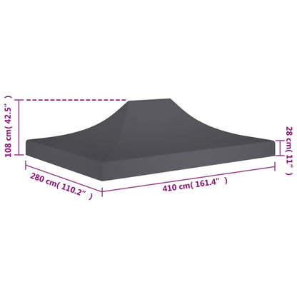Partyzelt-Dach 4x3 m Anthrazit 270 g/m²