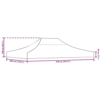 Partyzelt-Dach 4x3 m Weiß 270 g/m²