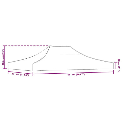 Partyzelt-Dach 4,5x3 m Grün 270 g/m²