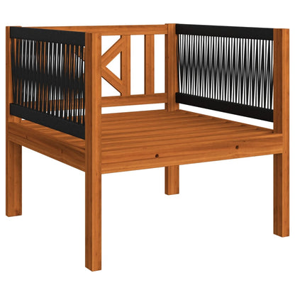 6-tlg. Garten-Lounge-Set mit Kissen Cremefarbenes Holz Akazie & Seil