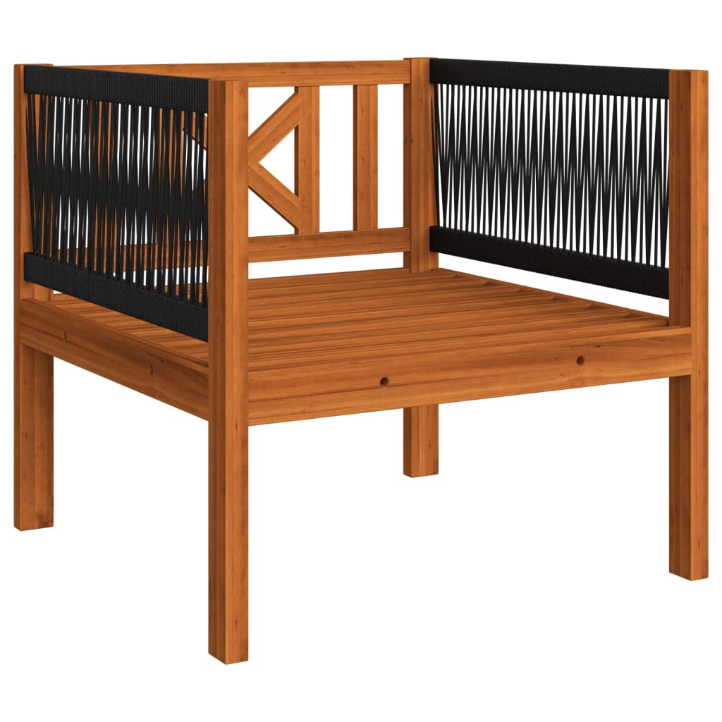 7-tlg. Garten-Lounge-Set mit Kissen Cremefarbenes Holz Akazie & Seil