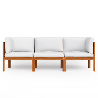 3-Sitzer-Gartensofa mit Kissen Holz Akazie & Seil