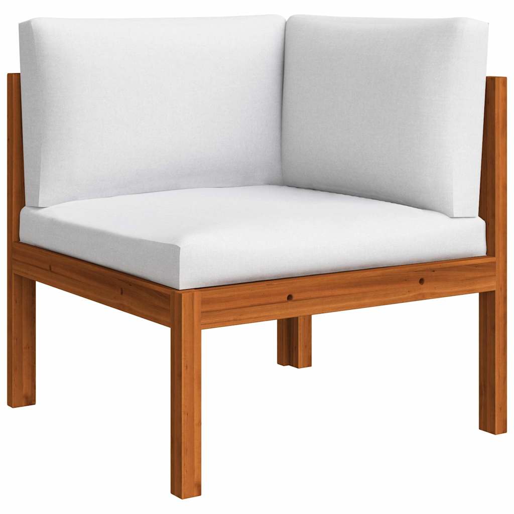 8-tlg. Garten-Lounge-Set mit Kissen Cremefarbenes Holz Akazie & Seil