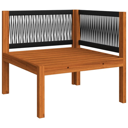 8-tlg. Garten-Lounge-Set mit Kissen Cremefarbenes Holz Akazie & Seil