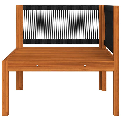 8-tlg. Garten-Lounge-Set mit Kissen Cremefarbenes Holz Akazie & Seil