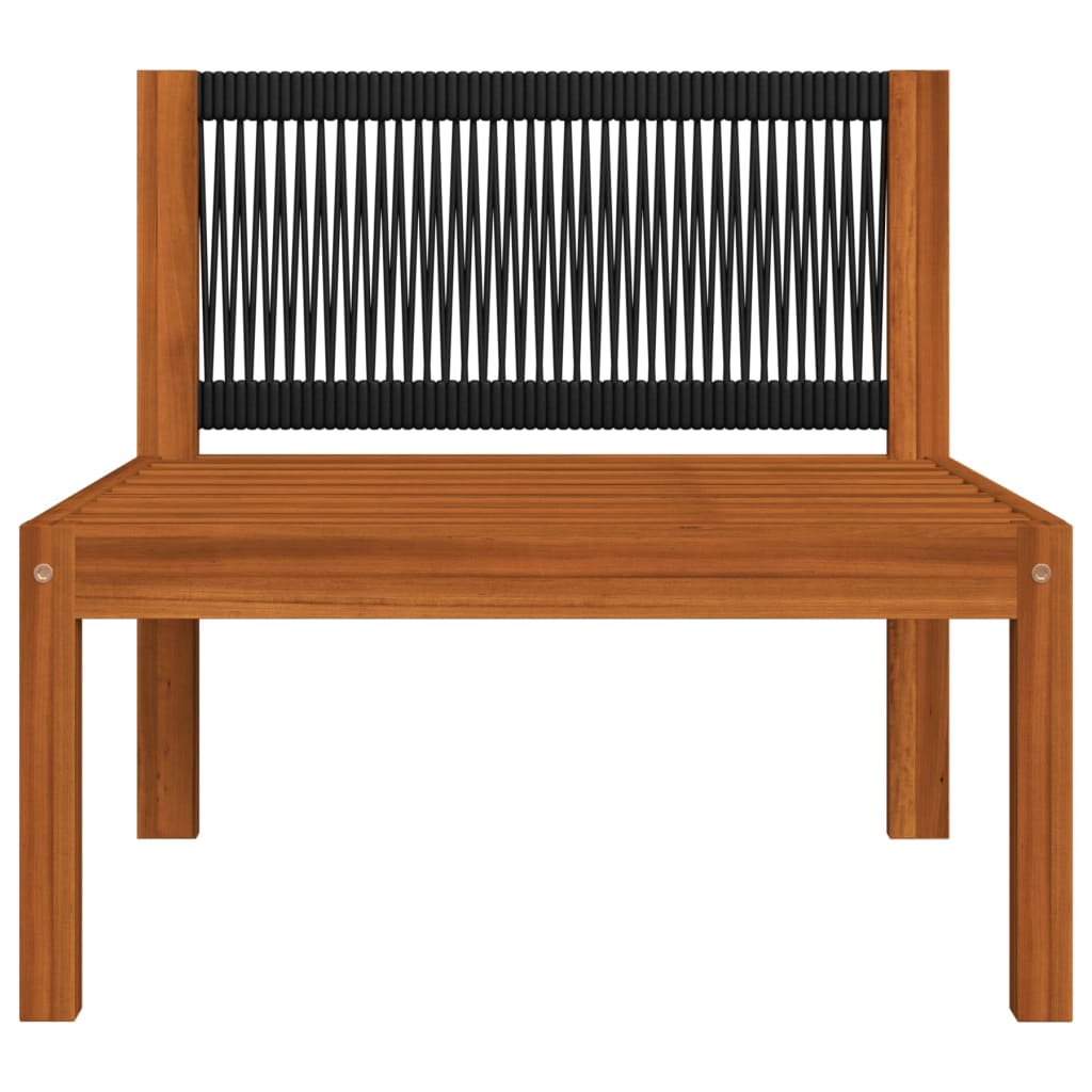8-tlg. Garten-Lounge-Set mit Kissen Cremefarbenes Holz Akazie & Seil