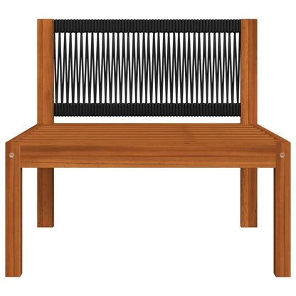 8-tlg. Garten-Lounge-Set mit Kissen Cremefarbenes Holz Akazie & Seil