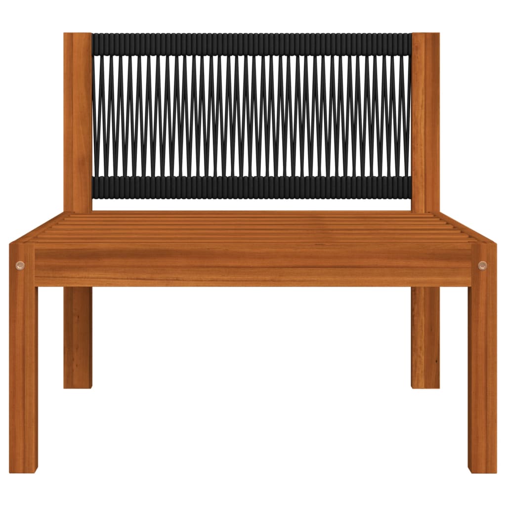 6-tlg. Garten-Lounge-Set mit Kissen Cremefarbenes Holz Akazie & Seil