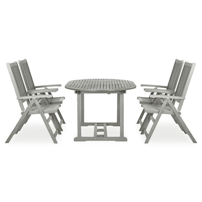 5-tlg. Garten-Essgruppe (150–200) x 100 cm Massivholz Akazie Grau