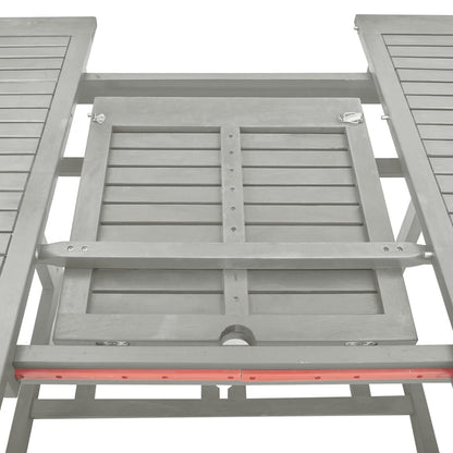 5-tlg. Garten-Essgruppe (150–200) x 100 cm Massivholz Akazie Grau