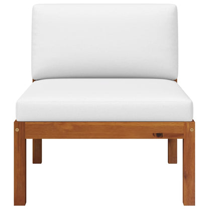 3-tlg. Garten-Lounge-Set mit Kissen Holz Akazie & Seil