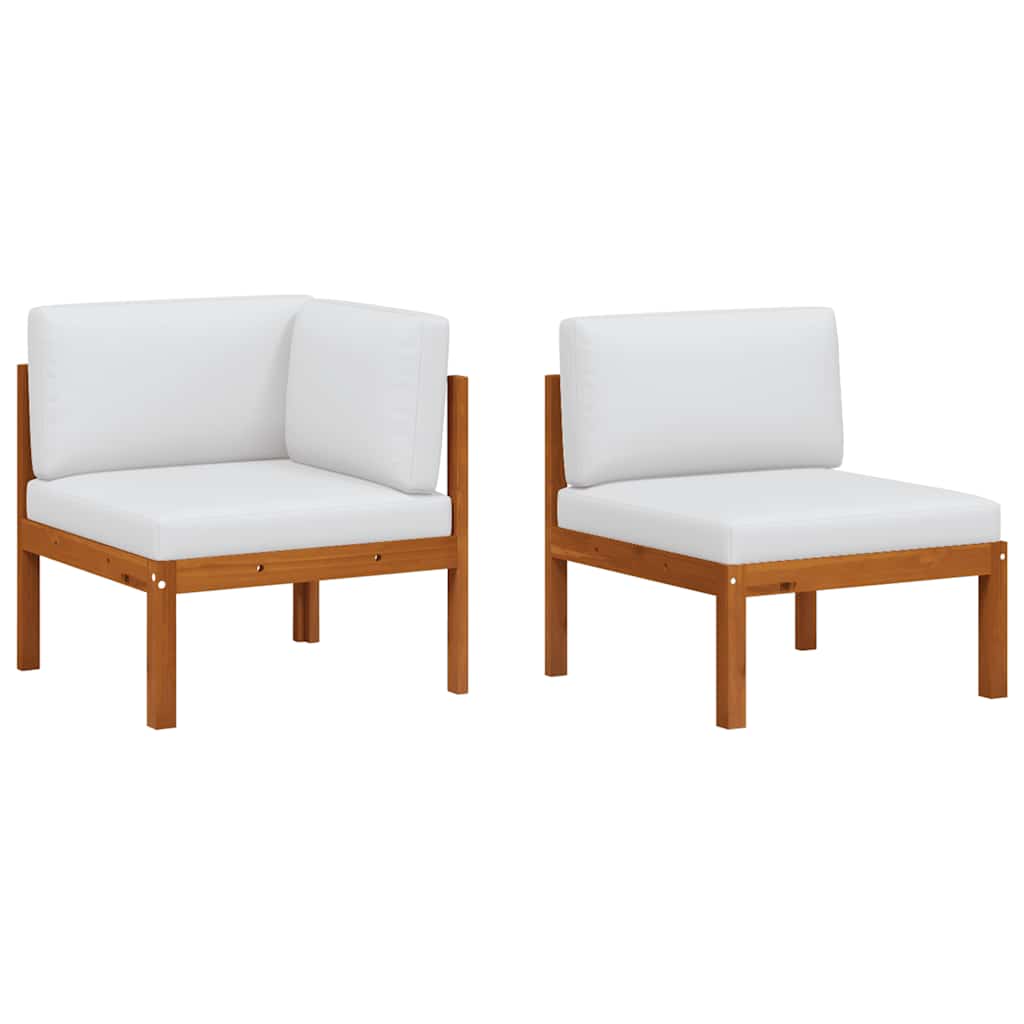 2-teiliges Garten-Lounge-Set mit Kissen Holz Akazie & Seil