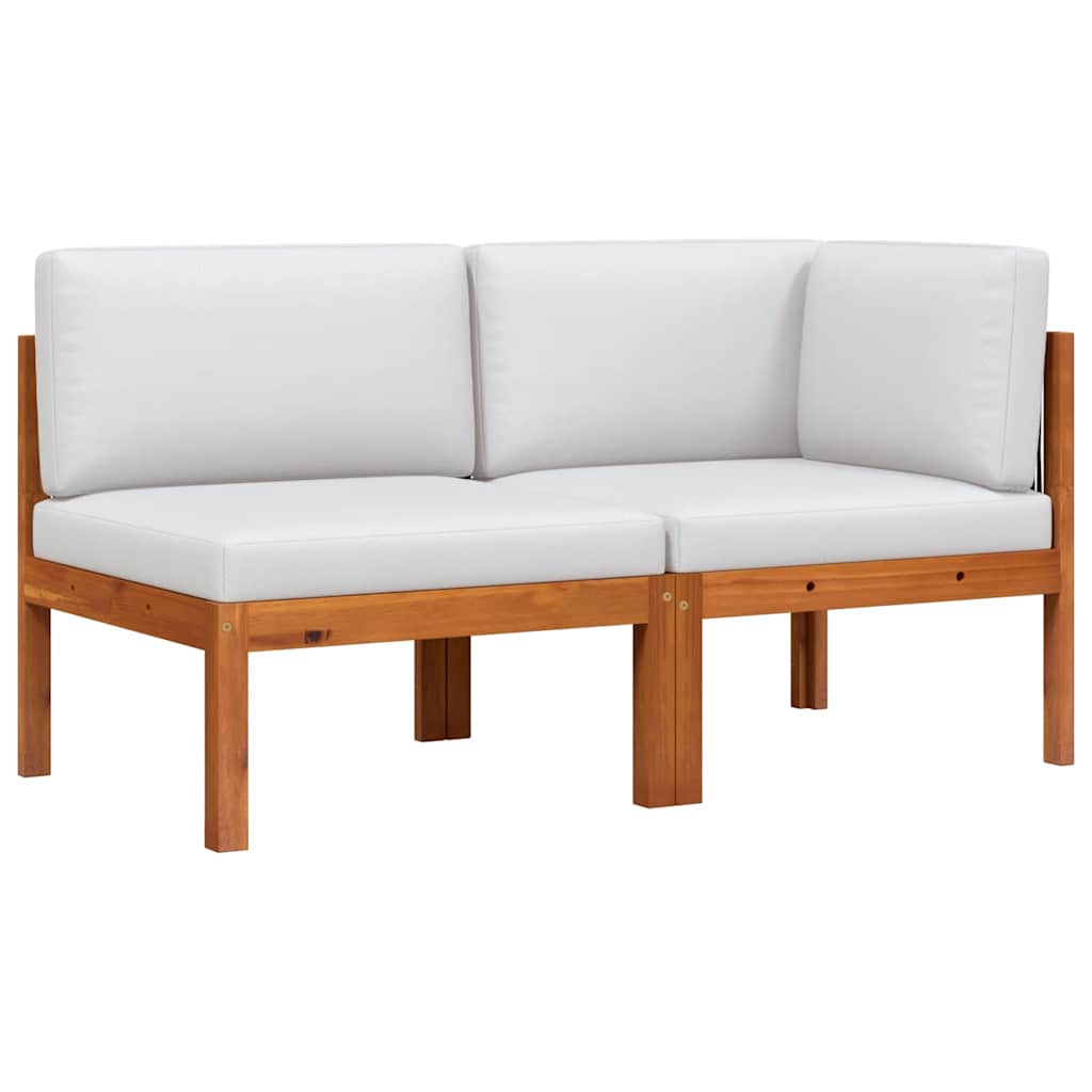2-teiliges Garten-Lounge-Set mit Kissen Holz Akazie & Seil