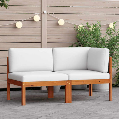 2-teiliges Garten-Lounge-Set mit Kissen Holz Akazie & Seil
