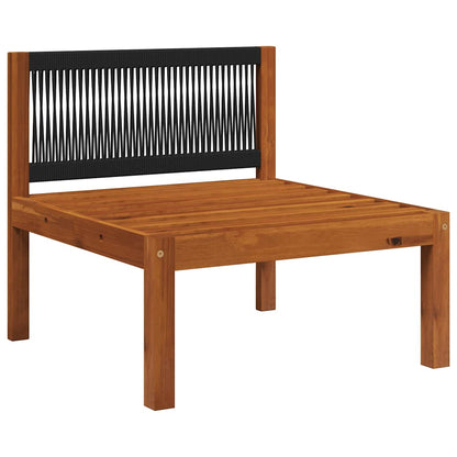 2-teiliges Garten-Lounge-Set mit Kissen Holz Akazie & Seil