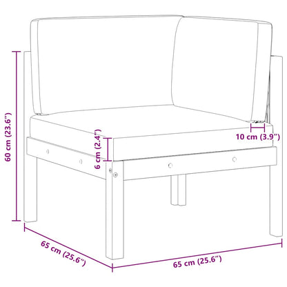Garten-Ecksofa mit Kissen Holz Akazie & Seil