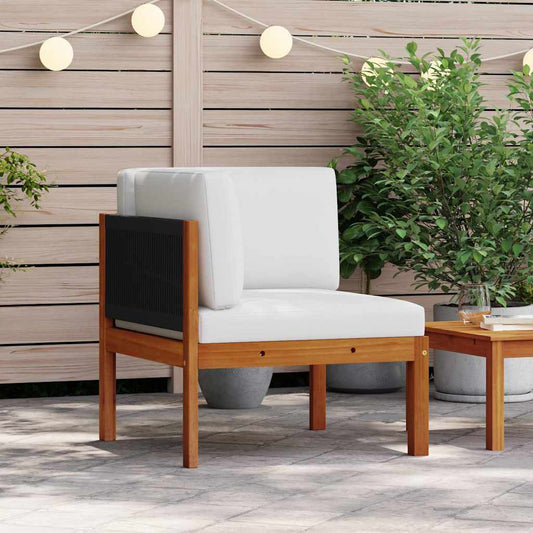 Garten-Ecksofa mit Kissen Holz Akazie & Seil