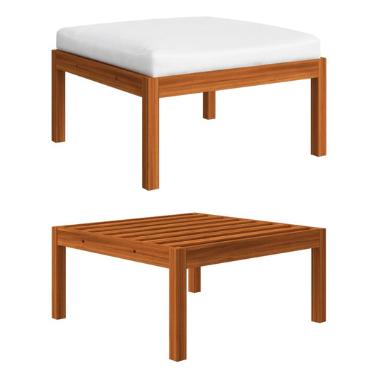Garten-Fußhocker mit Auflage Akazie Massivholz