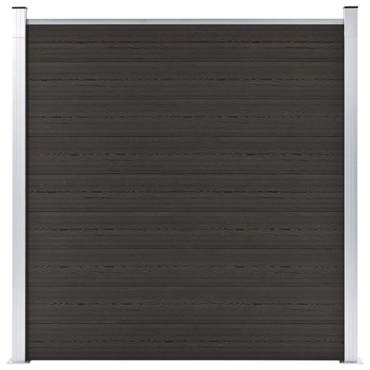 Zaunelement WPC 180x186 cm Schwarz