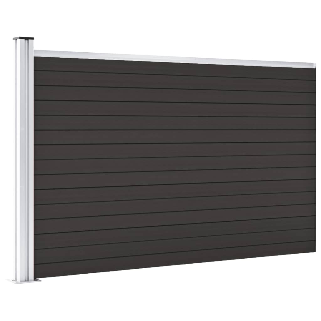 Zaunelement WPC 175x105 cm Schwarz