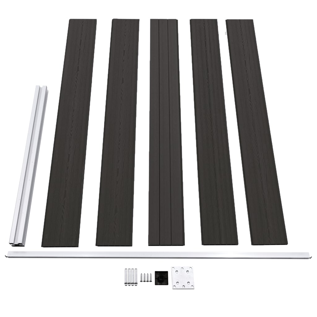 Zaunelement WPC 175x105 cm Schwarz
