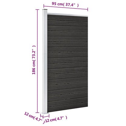 Zaunelement WPC 95x186 cm Grau