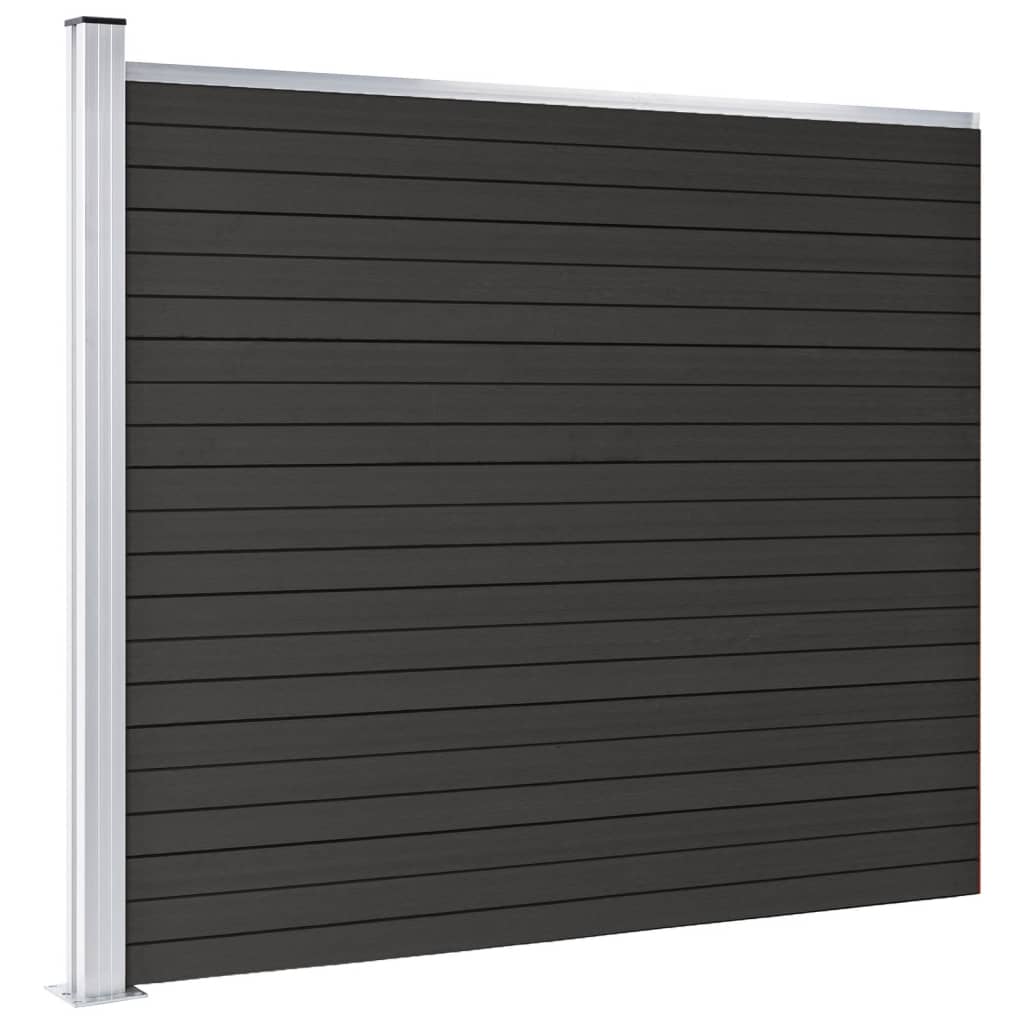 Zaunelement WPC 175x146 cm Grau