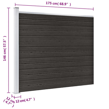 Zaunelement WPC 175x146 cm Grau